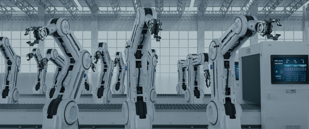 robotics arms in manufacturing factory